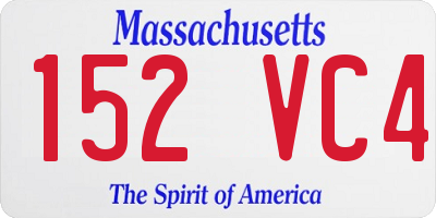 MA license plate 152VC4