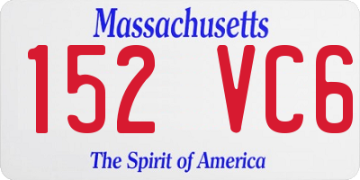 MA license plate 152VC6