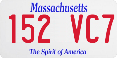 MA license plate 152VC7