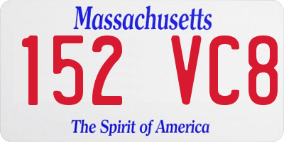 MA license plate 152VC8