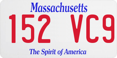 MA license plate 152VC9