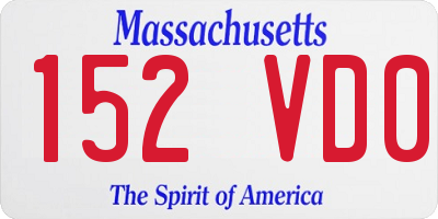 MA license plate 152VD0