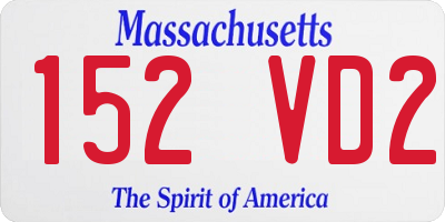 MA license plate 152VD2