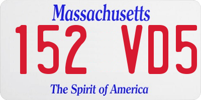 MA license plate 152VD5