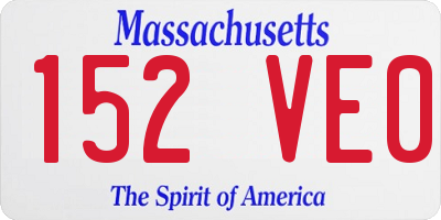 MA license plate 152VE0