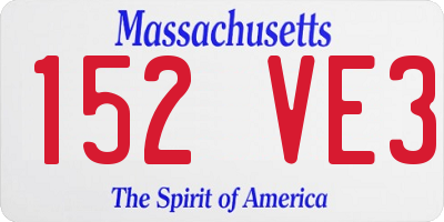 MA license plate 152VE3