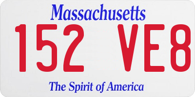 MA license plate 152VE8
