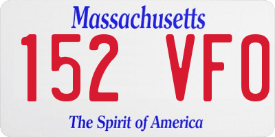 MA license plate 152VF0