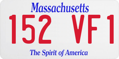 MA license plate 152VF1