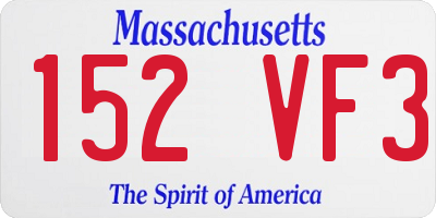 MA license plate 152VF3