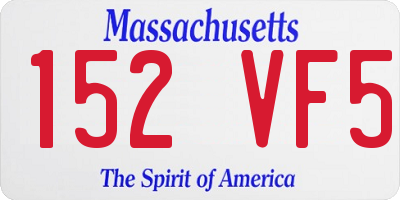 MA license plate 152VF5