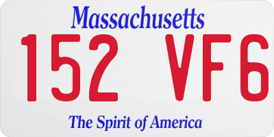MA license plate 152VF6