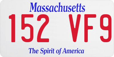 MA license plate 152VF9