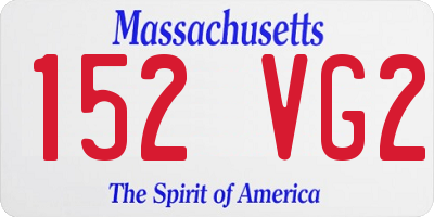 MA license plate 152VG2
