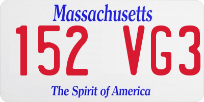 MA license plate 152VG3