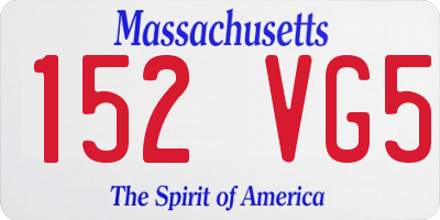 MA license plate 152VG5