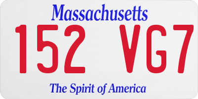 MA license plate 152VG7