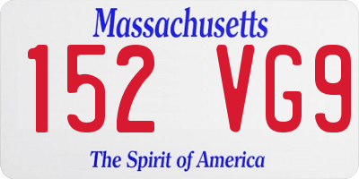 MA license plate 152VG9