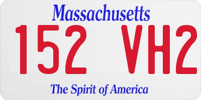 MA license plate 152VH2