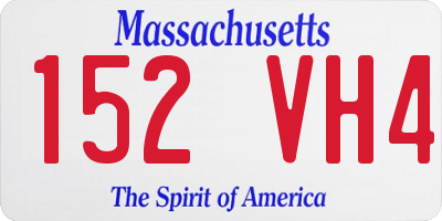MA license plate 152VH4
