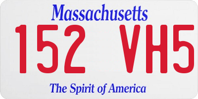 MA license plate 152VH5