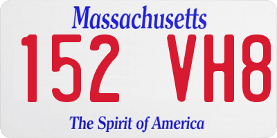 MA license plate 152VH8