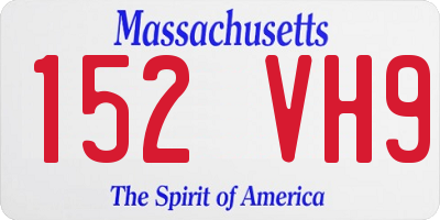 MA license plate 152VH9