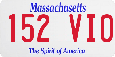 MA license plate 152VI0