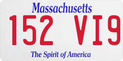 MA license plate 152VI9