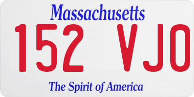 MA license plate 152VJ0