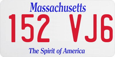 MA license plate 152VJ6