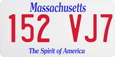 MA license plate 152VJ7