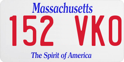 MA license plate 152VK0