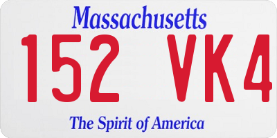 MA license plate 152VK4