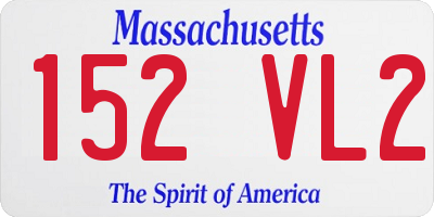 MA license plate 152VL2