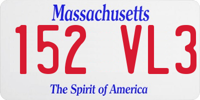 MA license plate 152VL3