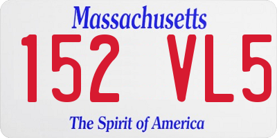 MA license plate 152VL5
