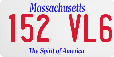 MA license plate 152VL6