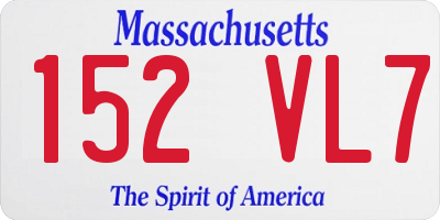 MA license plate 152VL7