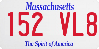 MA license plate 152VL8