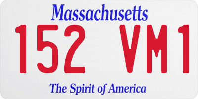 MA license plate 152VM1