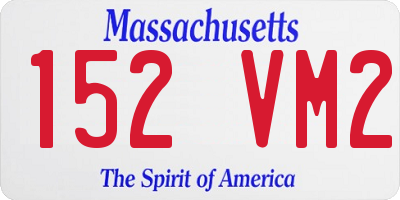 MA license plate 152VM2