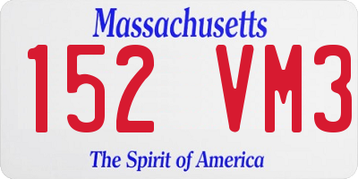 MA license plate 152VM3