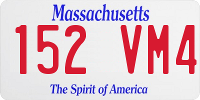 MA license plate 152VM4