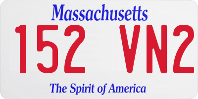 MA license plate 152VN2