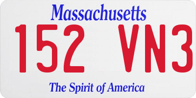MA license plate 152VN3