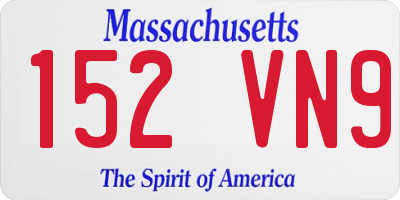 MA license plate 152VN9