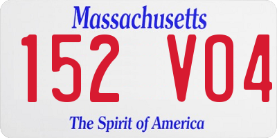 MA license plate 152VO4