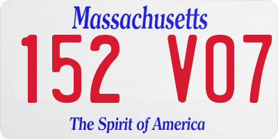 MA license plate 152VO7