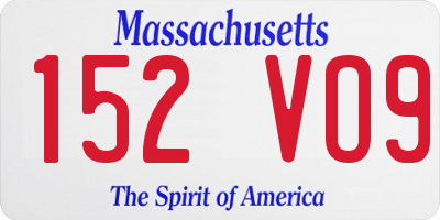 MA license plate 152VO9